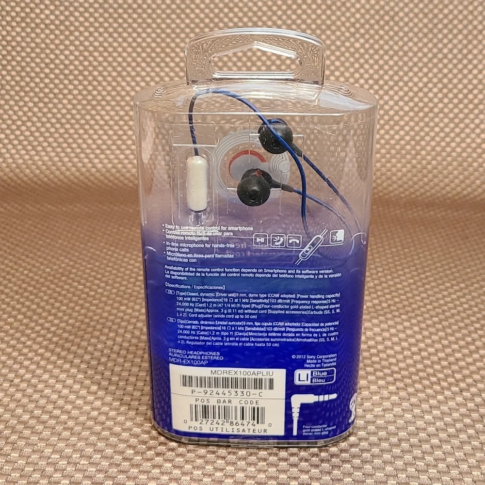 Sony tangle free serrated cord stereo headphones for Android